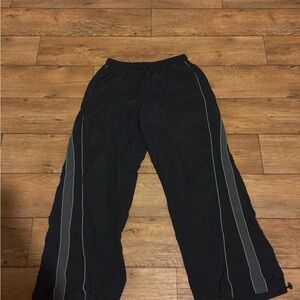 Black Track Pants with Reflective Stripes